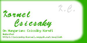 kornel csicsaky business card