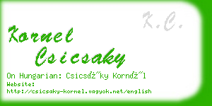 kornel csicsaky business card